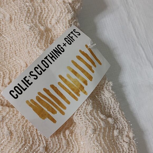 NWT Love Riche Short Sleeve Dress Textured Ivory Boucle Size L - Picture 4 of 8